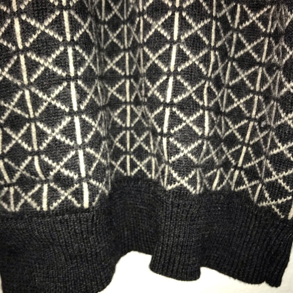 WINDFJORD SWEATER Black White 3/4 Zip 100% Pure New Wool size Large - Picture 6 of 16